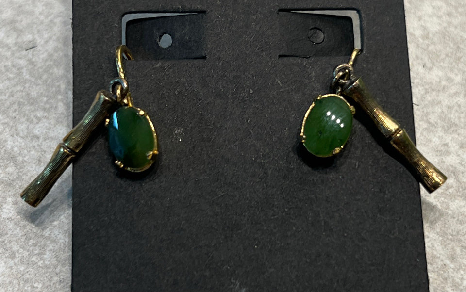 Wells Sterling Jade Earrings