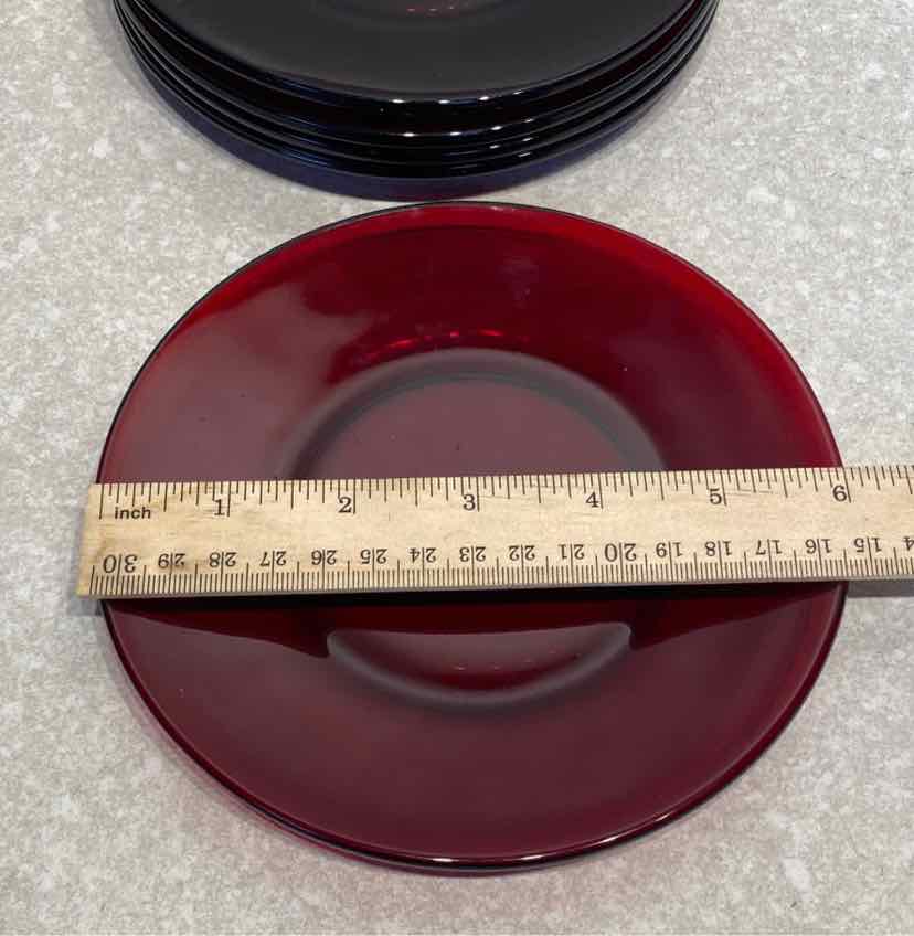 Set of 5 Red Plates
