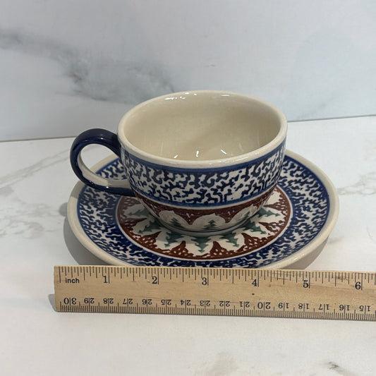 Polish Pottery Cup and Saucer