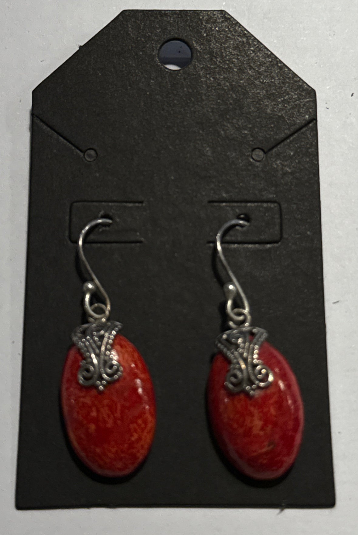 Sterling Coral Earrings
