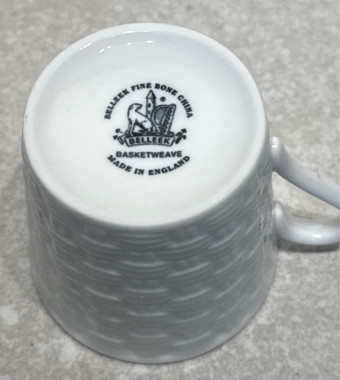 Belleek Basketweave Cup and Saucer