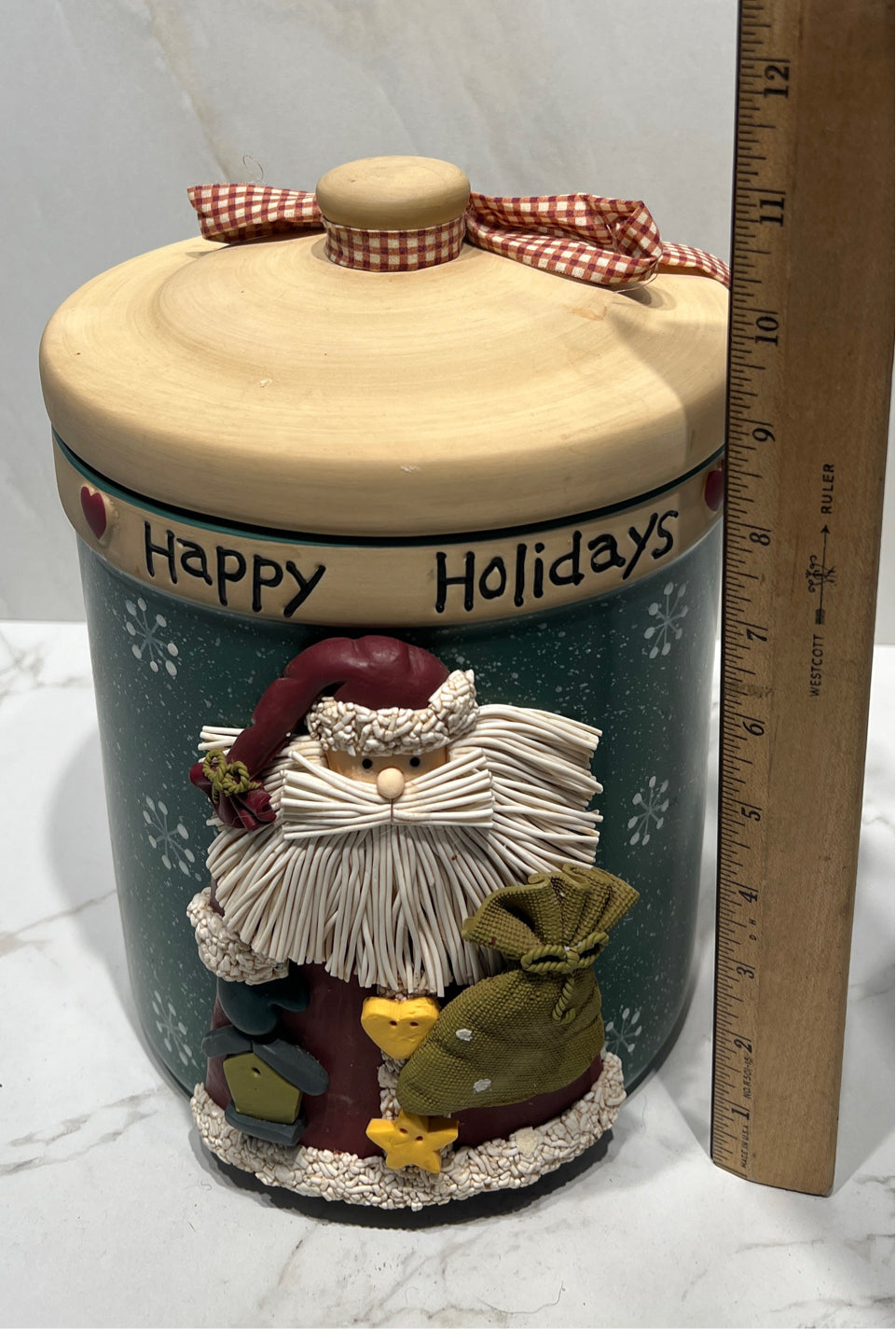 Happy Holidays Covered Jar
