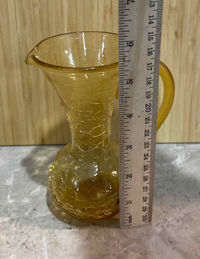 Crackle Glass Pitcher