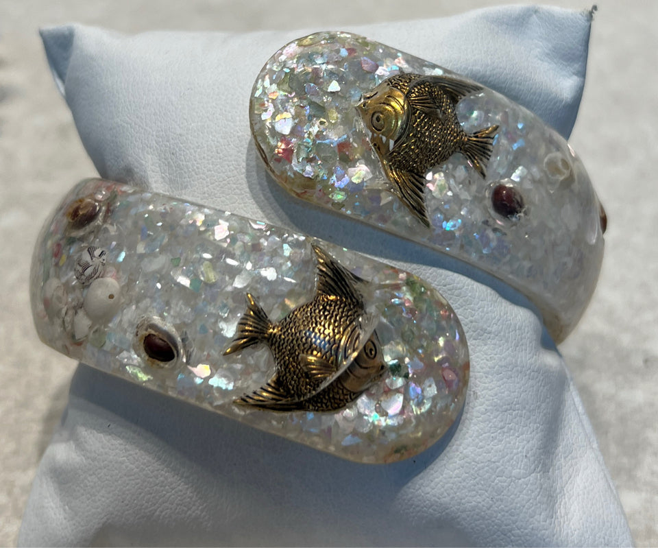 Confetti Lucite Clamper Bracelet