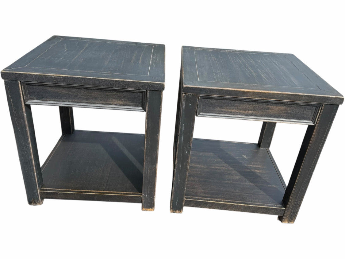 Set of 2 Black End Tables