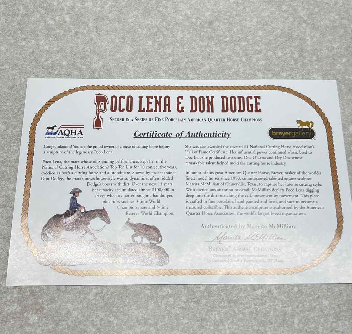 Breyer Poco Lena & Don Dodge Porcelain Horse