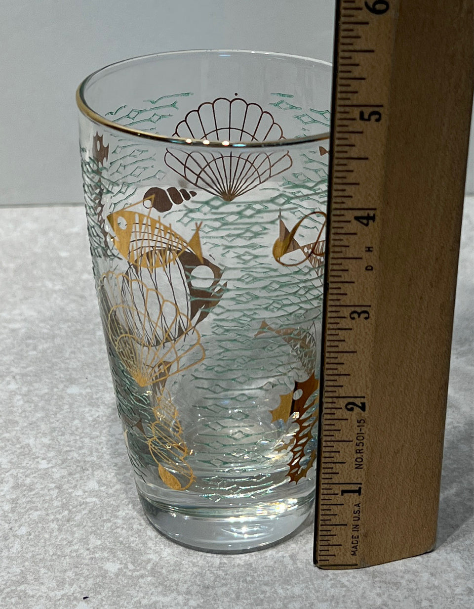 Set of 6 Vintage Glasses "Marine Life"