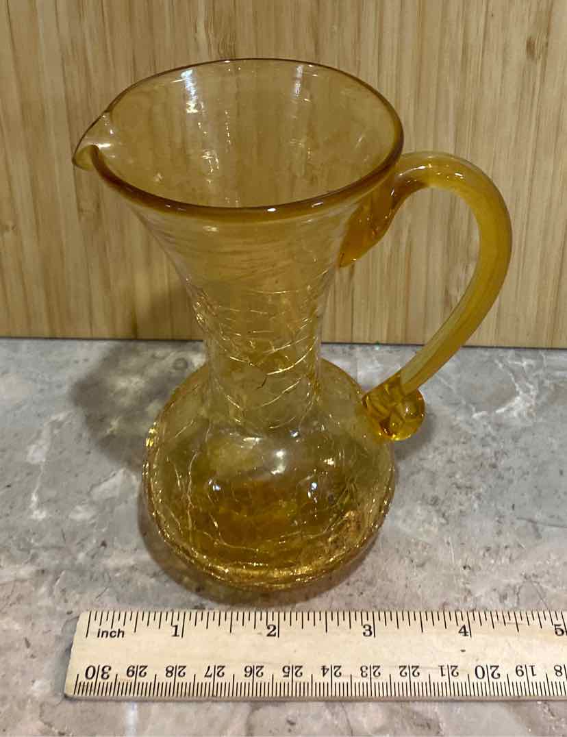 Crackle Glass Pitcher