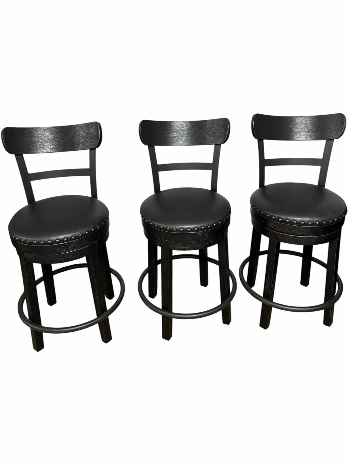 Set of 3 Valeback Swivel Counter Stools 24" Seat Height