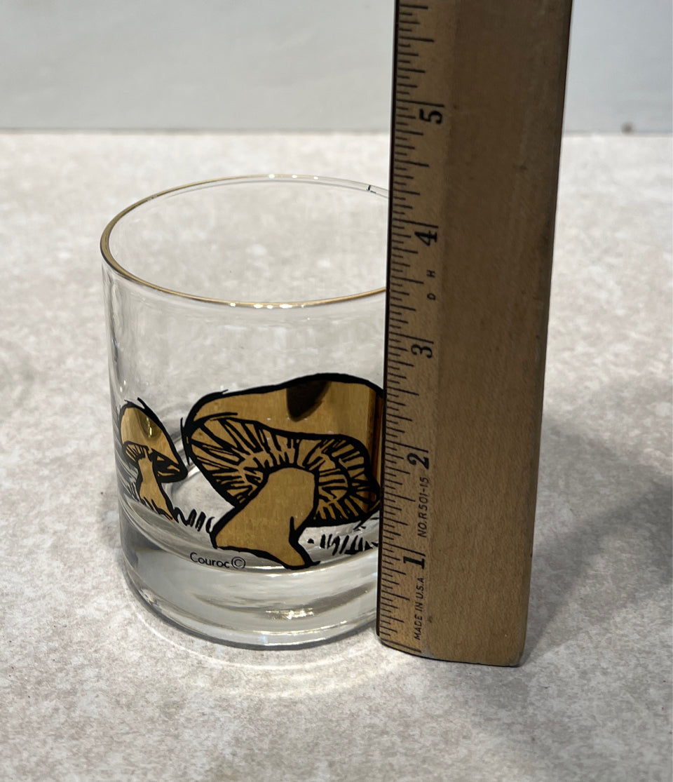 Set of 6 Couroc Mushroom Glasses