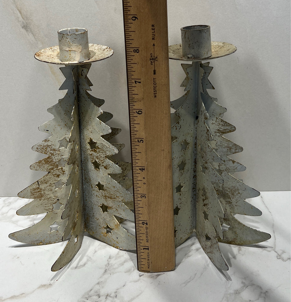 Pair of Tree Candleholders