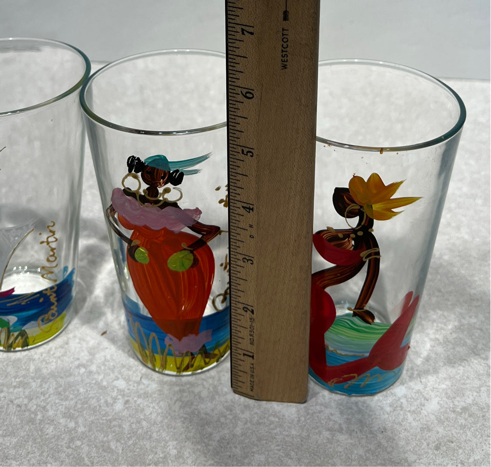 Set of 5 Handpainted Glasses