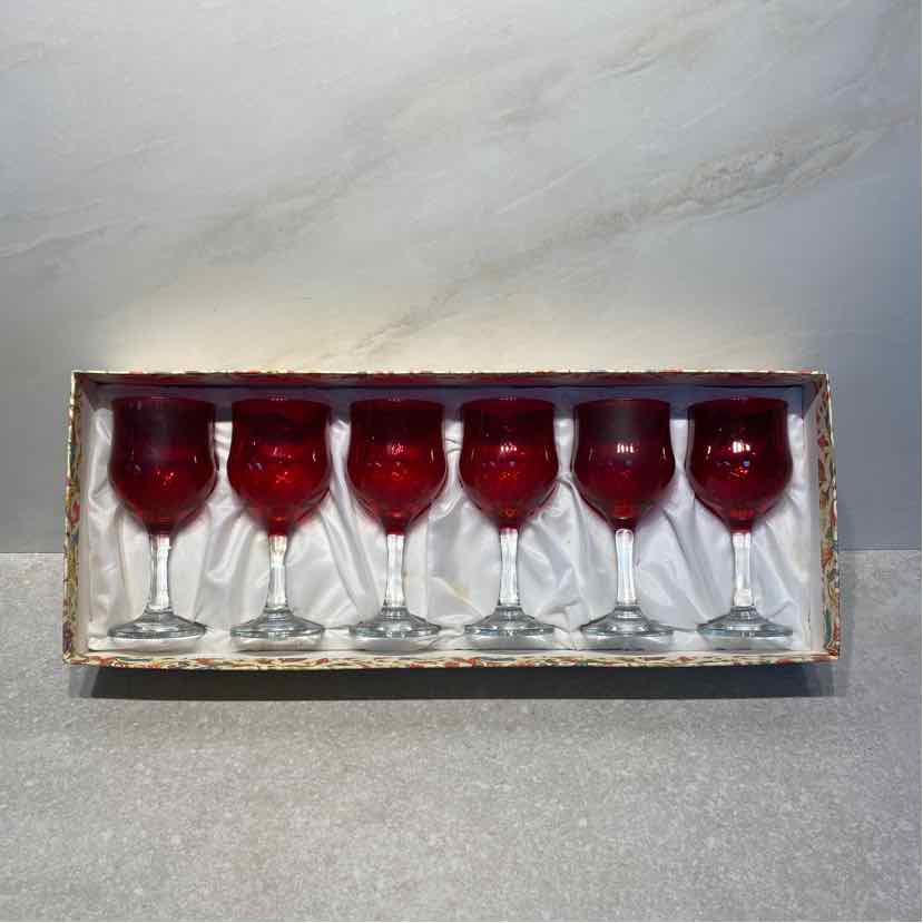 Set of 6 Red Glasses