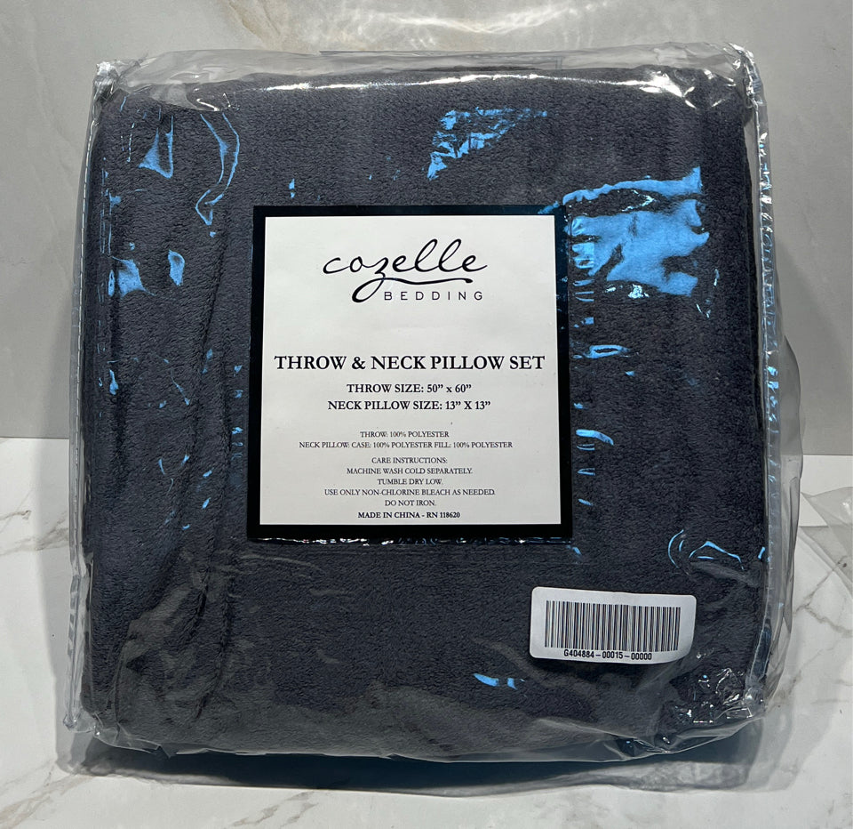 Throw and Neck Pillow - New