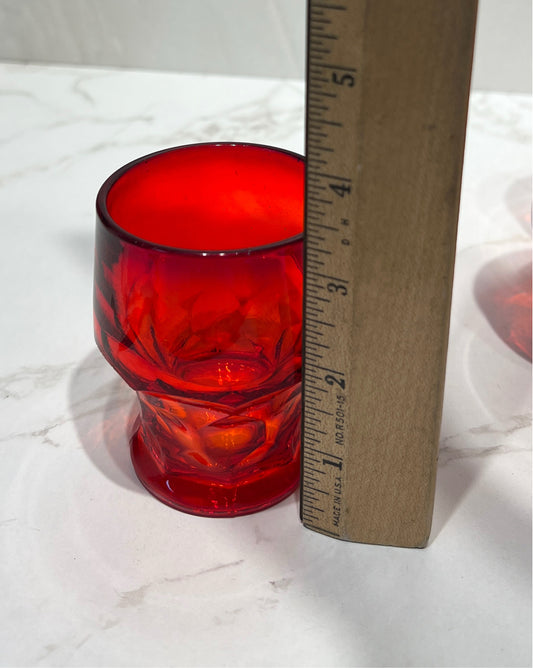 Set of 5 Red Glasses