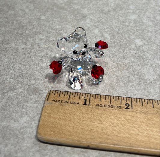 Swarovski Bear with Ladybugs