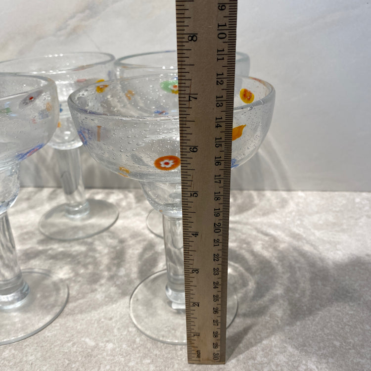 Crate and Barrel - Set of 6 Millefiori Glasses