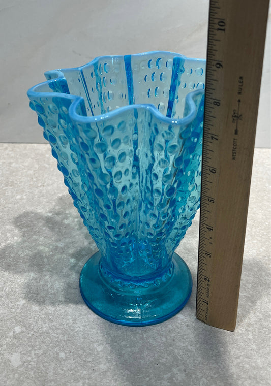 Fenton Blue Hobnail Vase