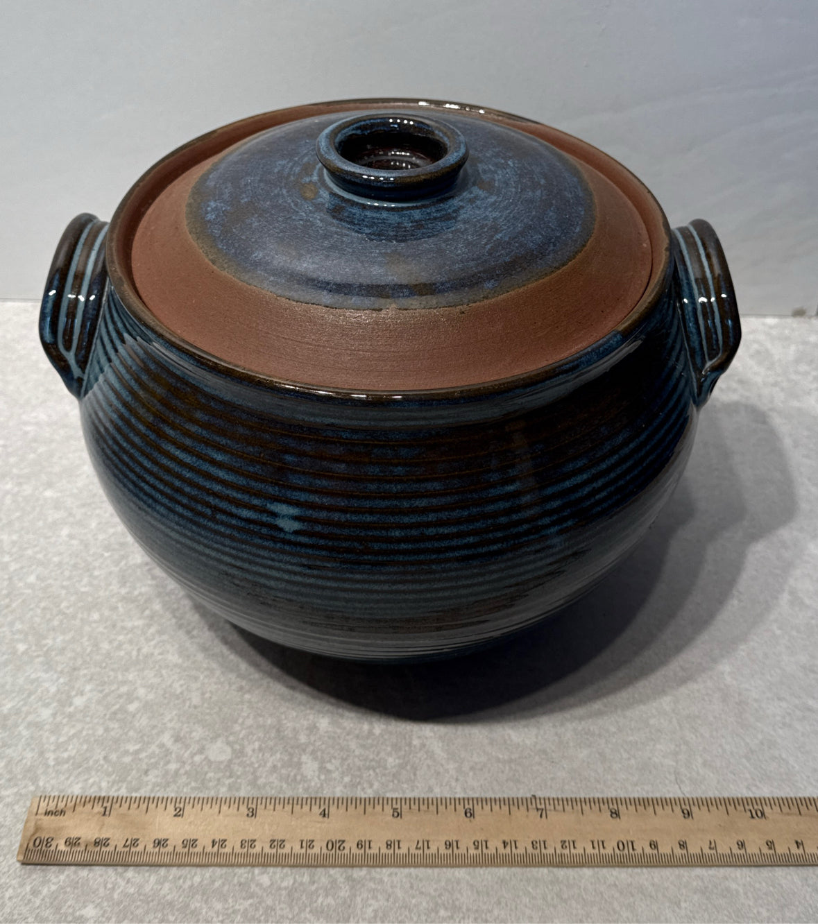 Covered Blue Jar