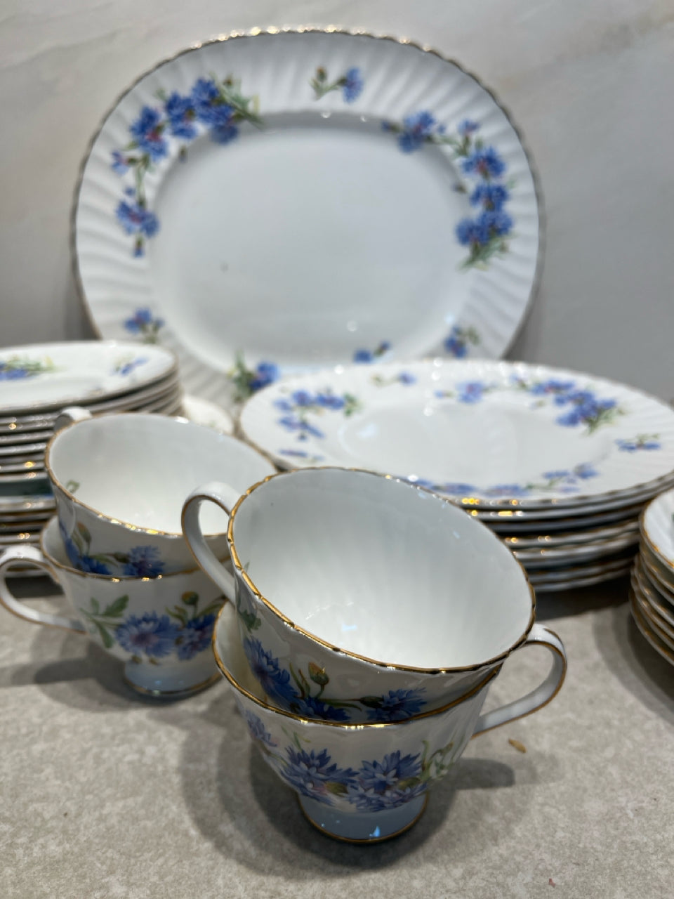 Royal Adderley Cornflower Dinnerware Set