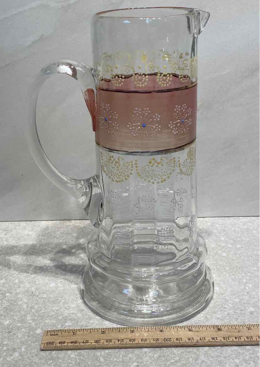 Victorian Style Handblown Pitcher