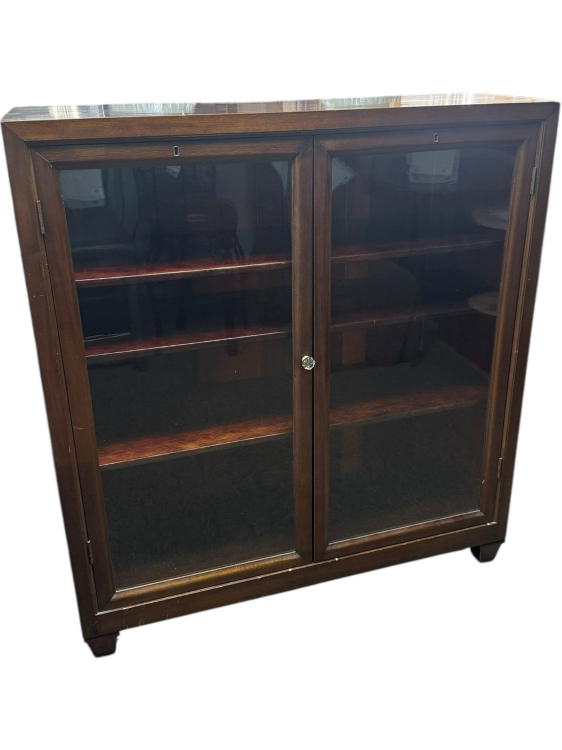 Wood And Glass Display With Doors