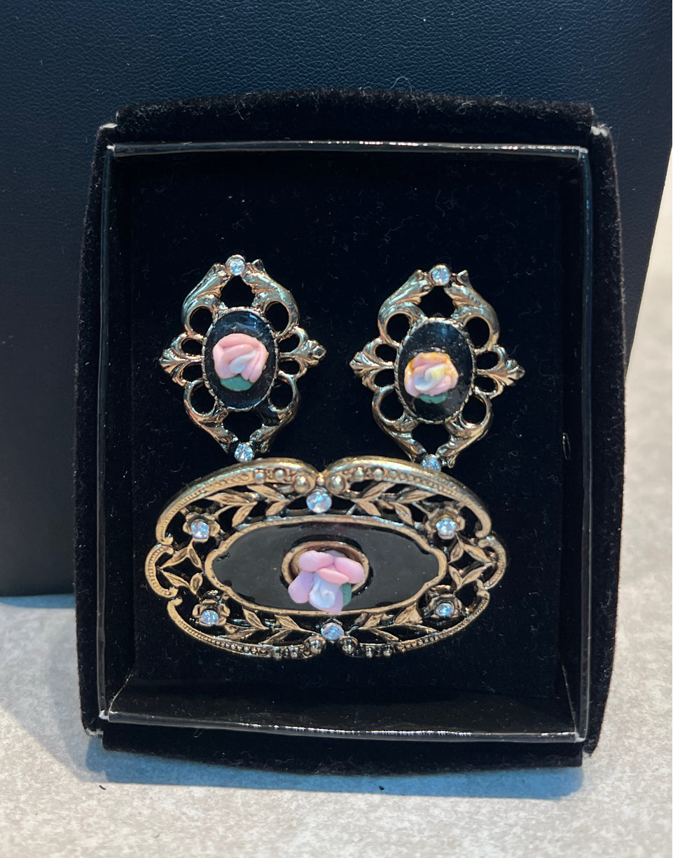 Pin And Earrings