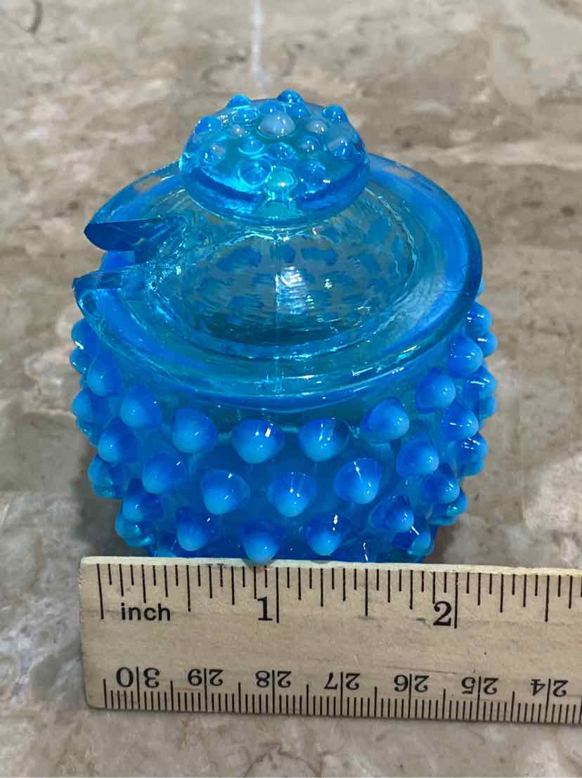 Fenton Blue Opalescent Condiment