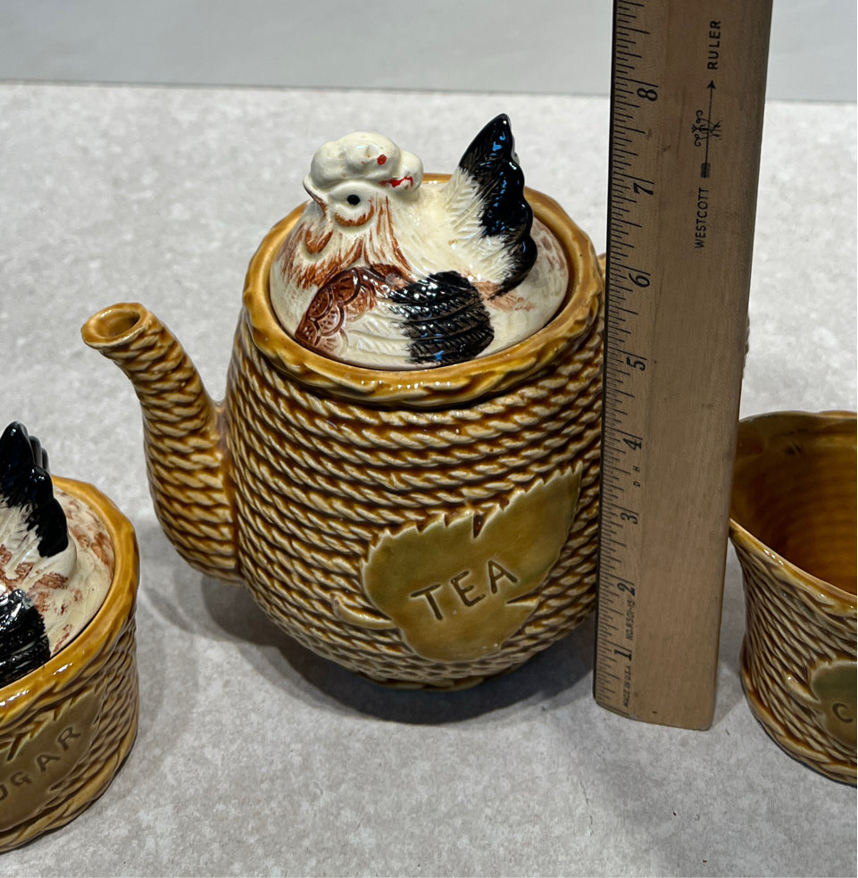 Teapot, Sugar and Creamer