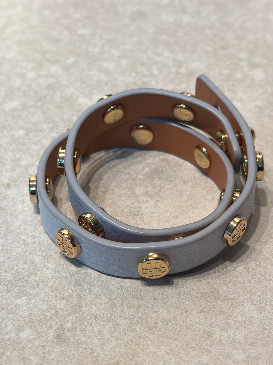 Tory Burch Leather Studded Wrap Bracelet