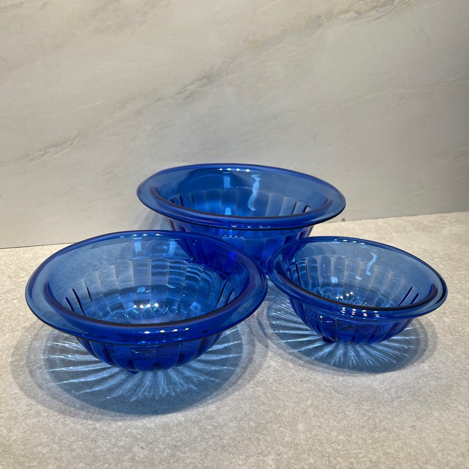 Set of 3 Blue Bowls