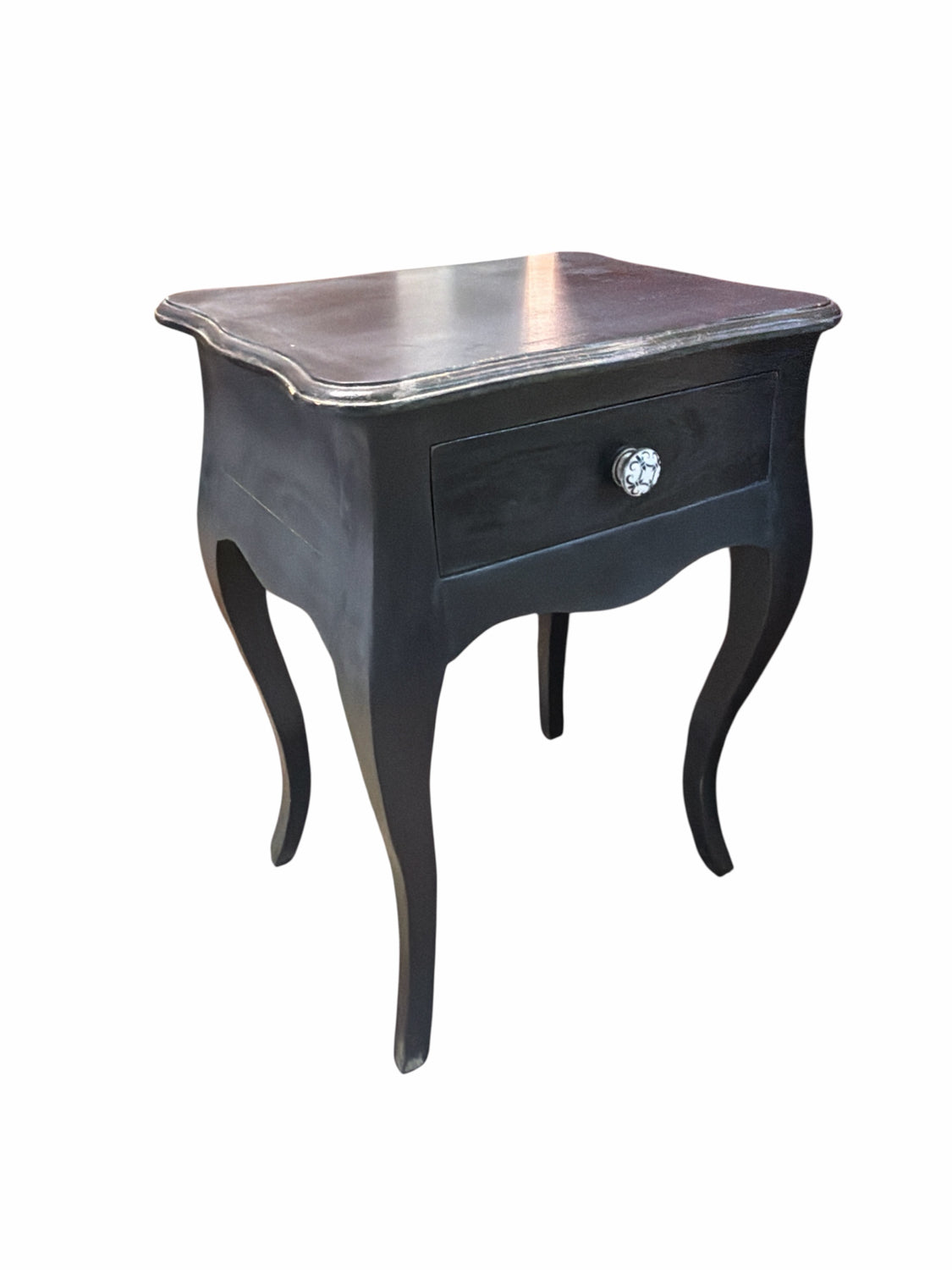 Black End Table With Drawer
