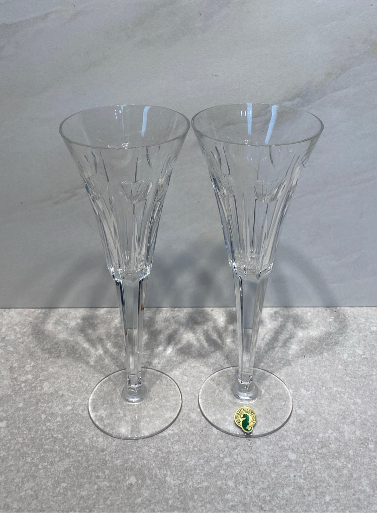 Set of 2 Waterford Crystal Champagne Glasses