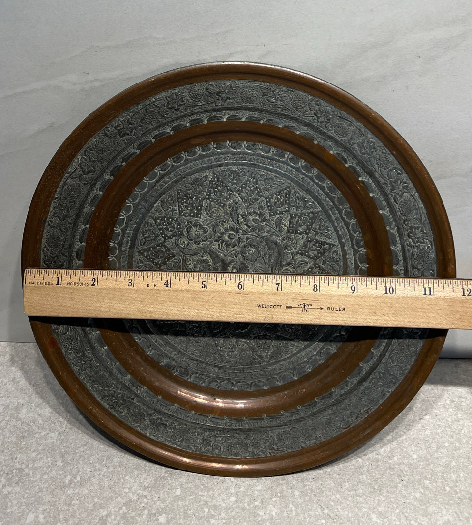 Antique Silver Tone & Copper Plate
