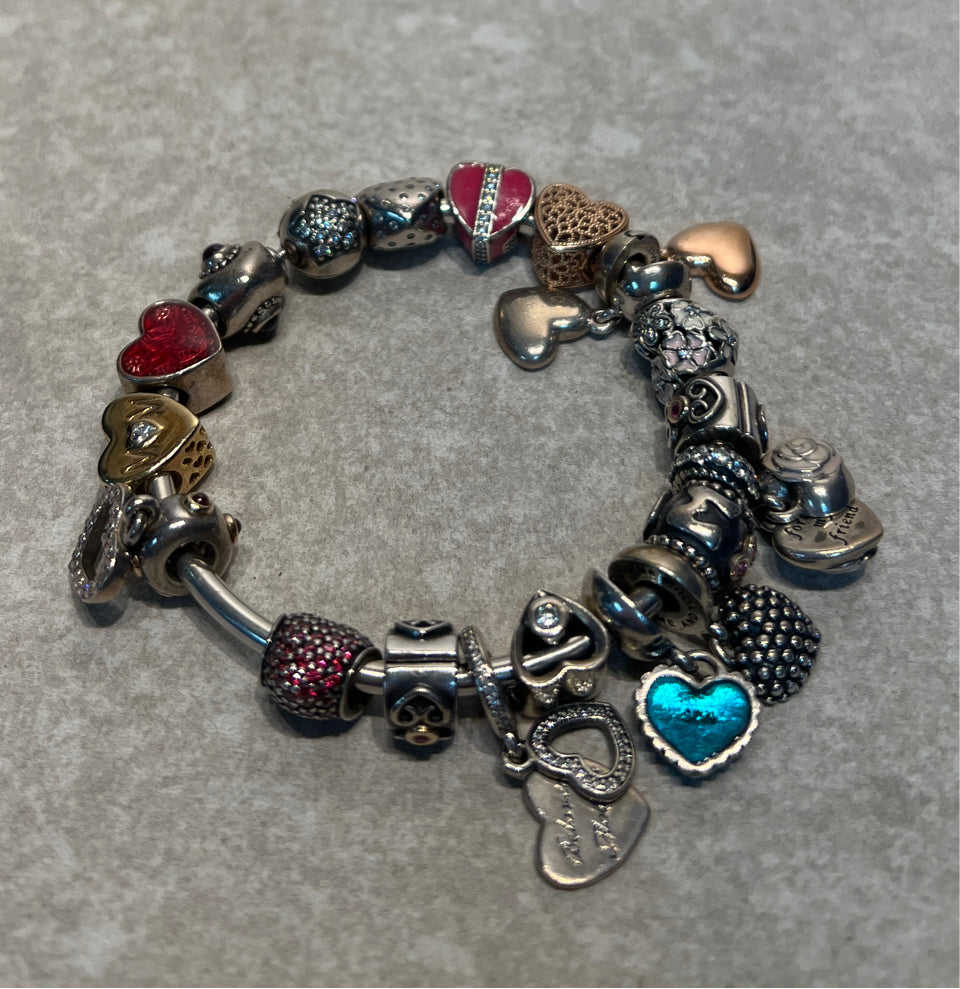Pandora Bracelet with Some Pandora Charms