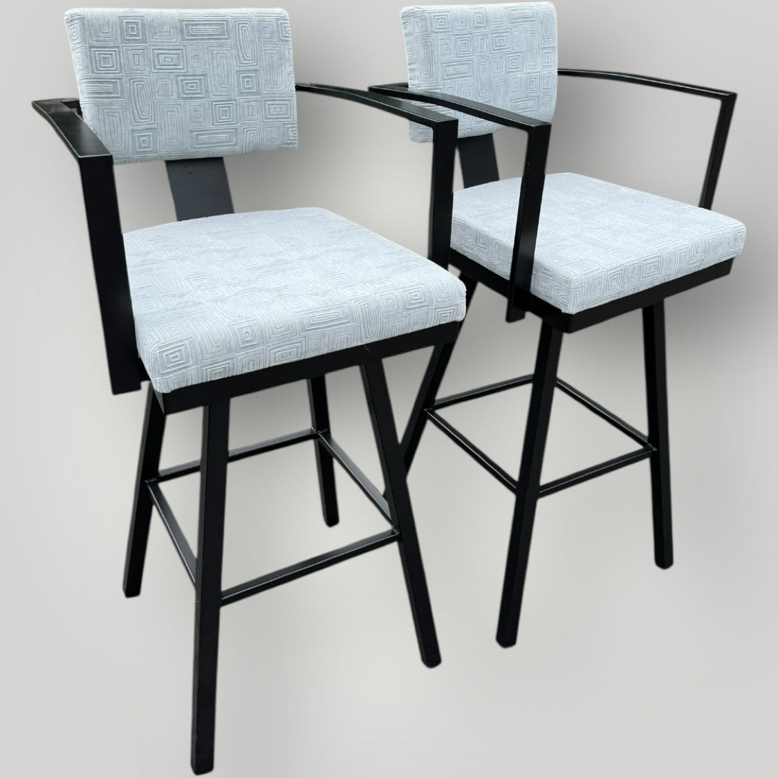 Pair Of Amisco Swivel Barstools