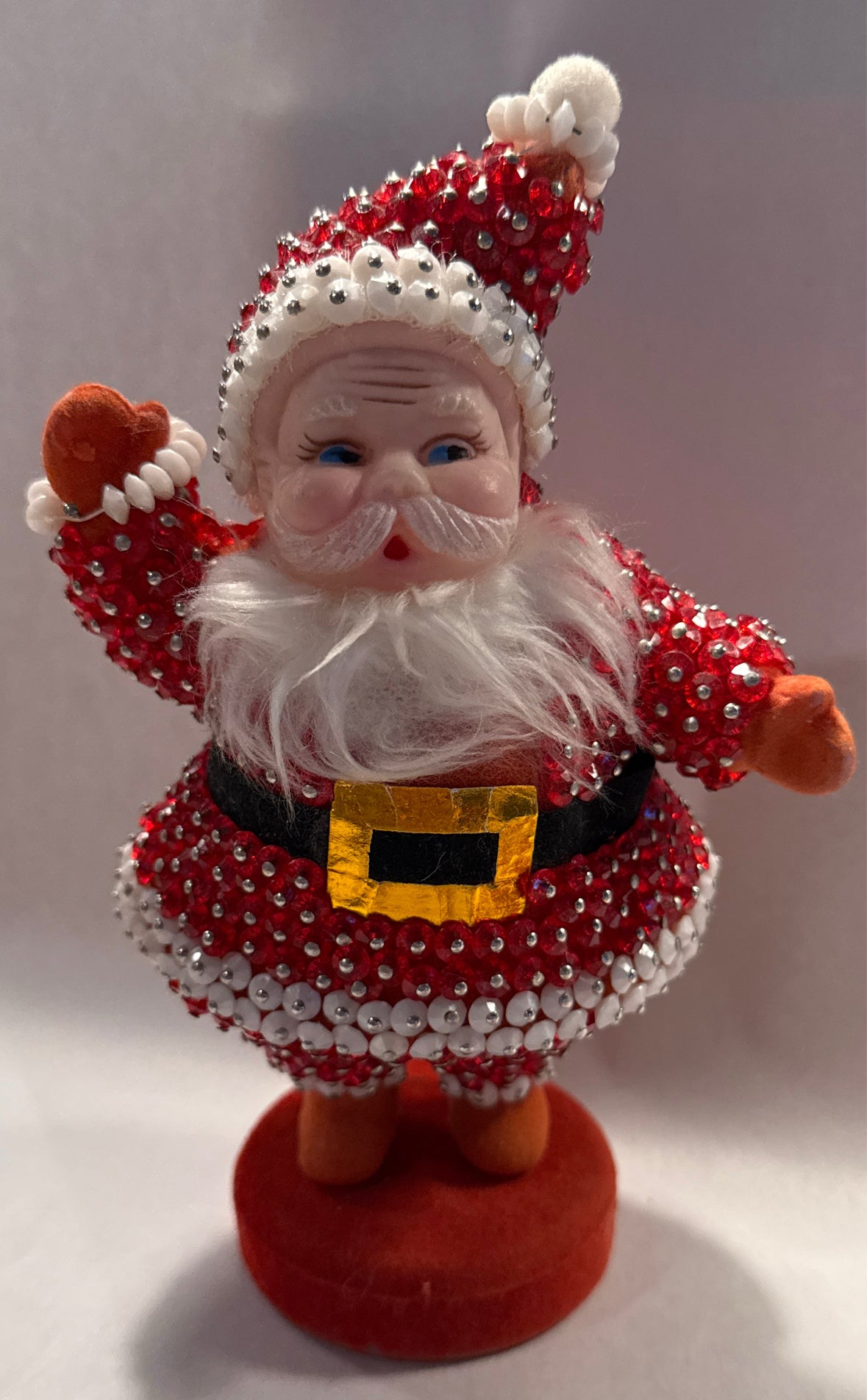 Vintage Beaded Santa