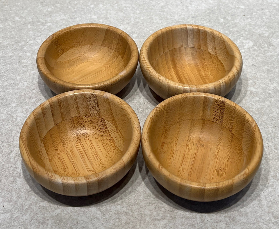 Set of 4 Small Wooden Bowls