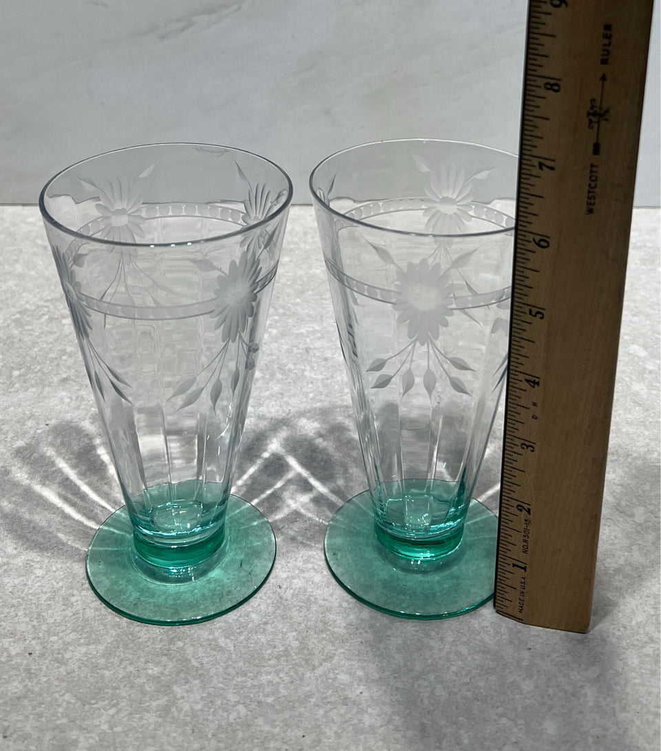 Set of 2 Uranium Glasses