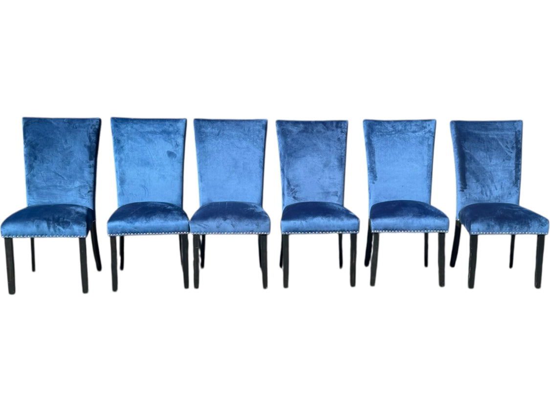 Set of 6 Blue Chairs