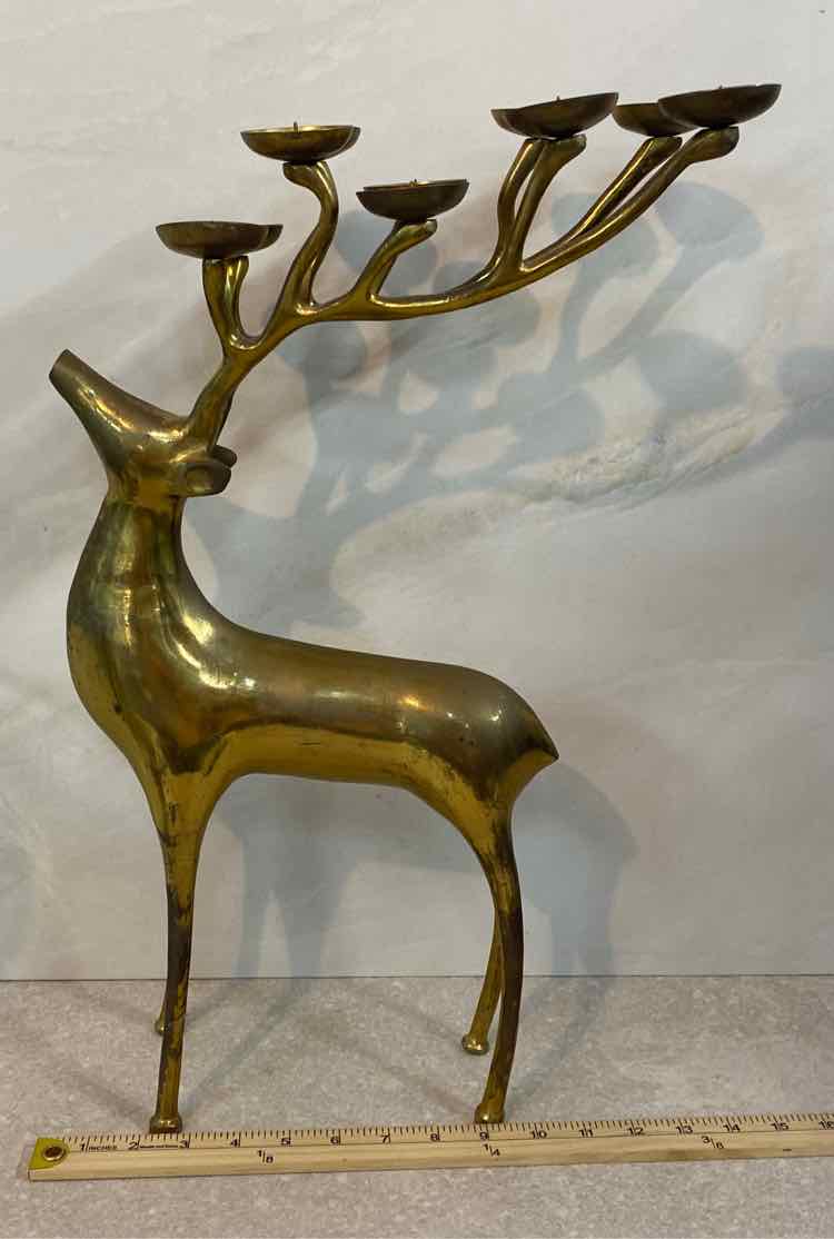 Brass Deer Candleholder