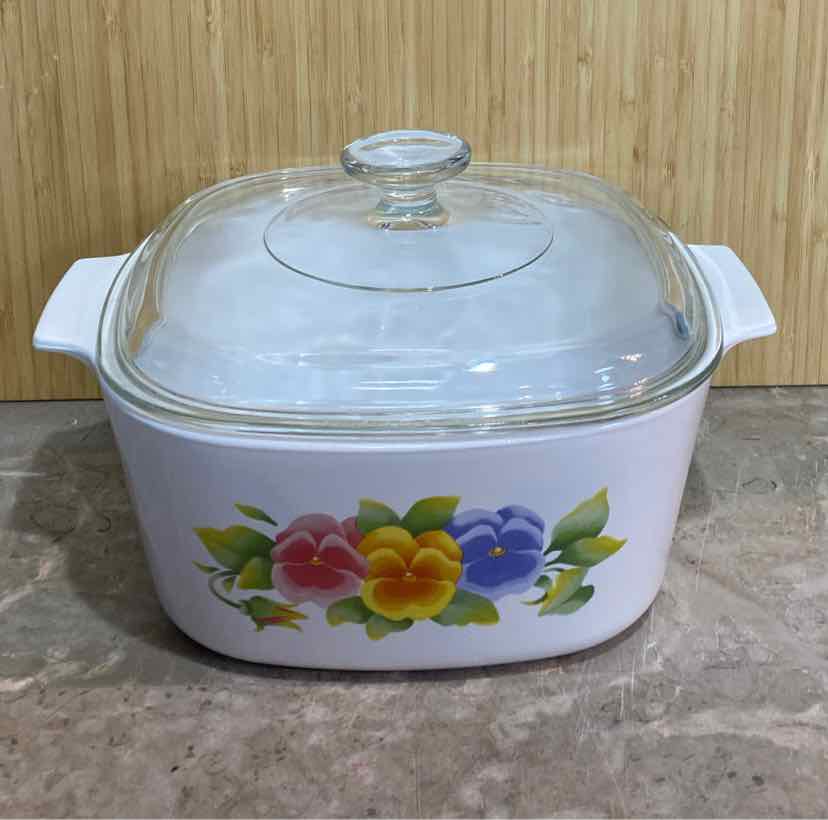 Covered Corning Ware Casserole