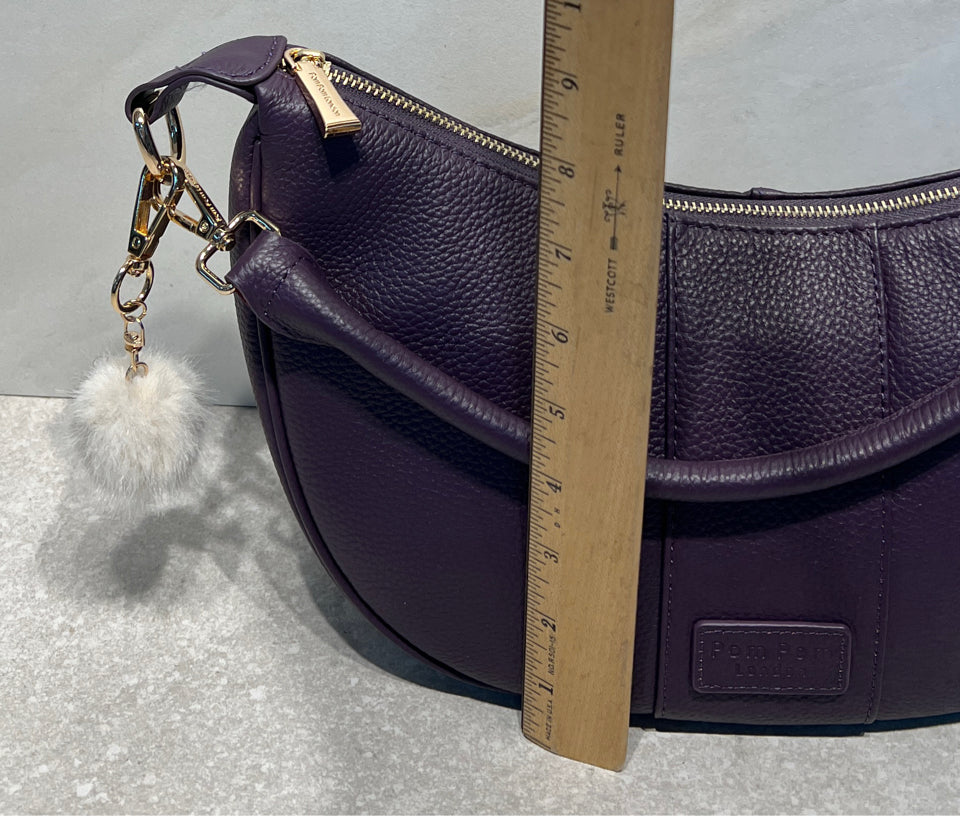 Pom Pom Leather Handbag