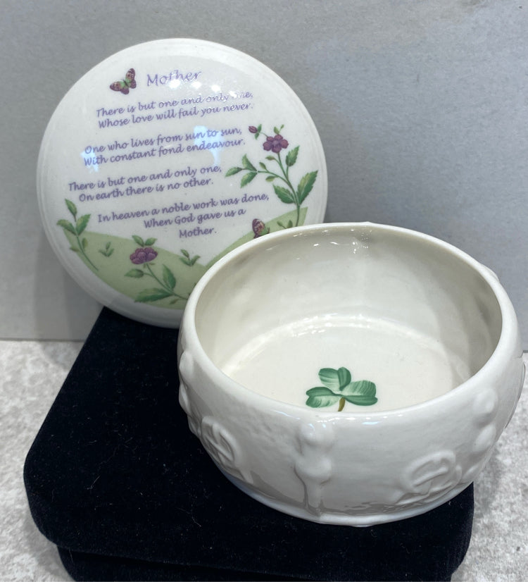 Belleek Covered Trinket