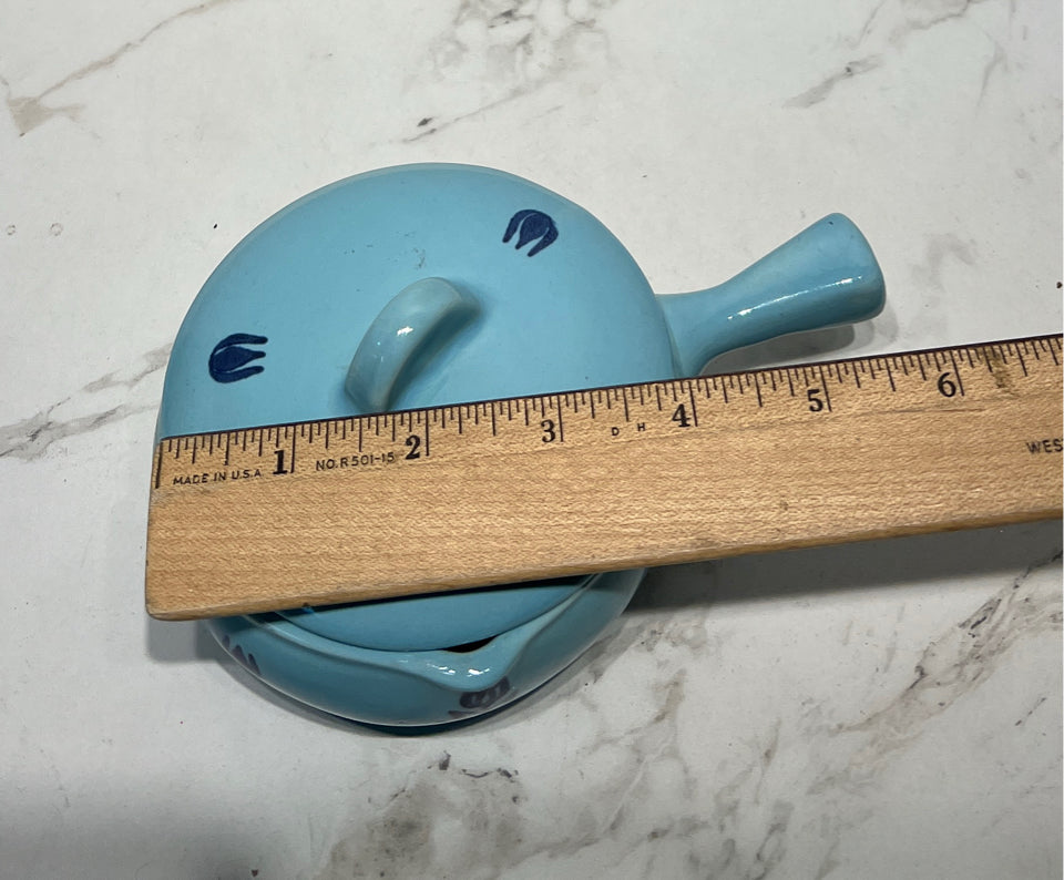 Blue Tulip Covered Bowl