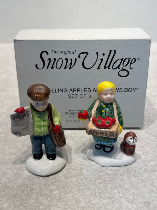 Dept. 56 Girl Selling Apples And New Boy
