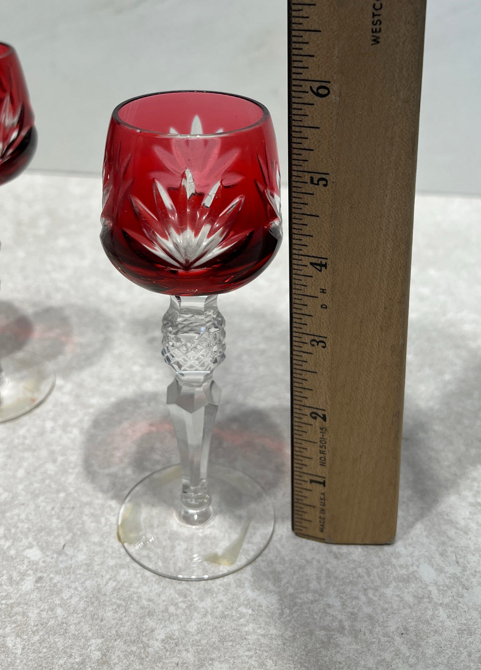 Set of 4 Bleikristall Cut to Clear Cordials