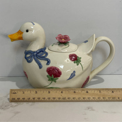 Lenox Poppies on Blue Duck Teapot