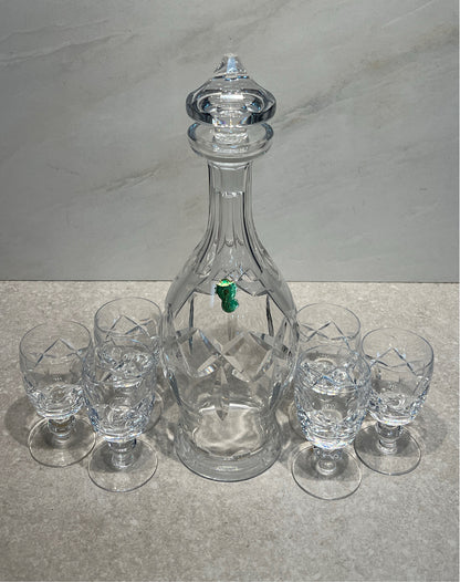 Waterford Decanter and 6 Cordials