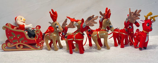 Vintage Santa and his Reindeer